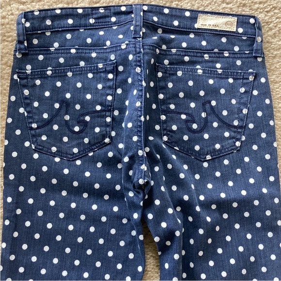 Anthropologie AG The Stevie Ankle Slim Straight Leg Polka Dot Jeans - Picture 6 of 8